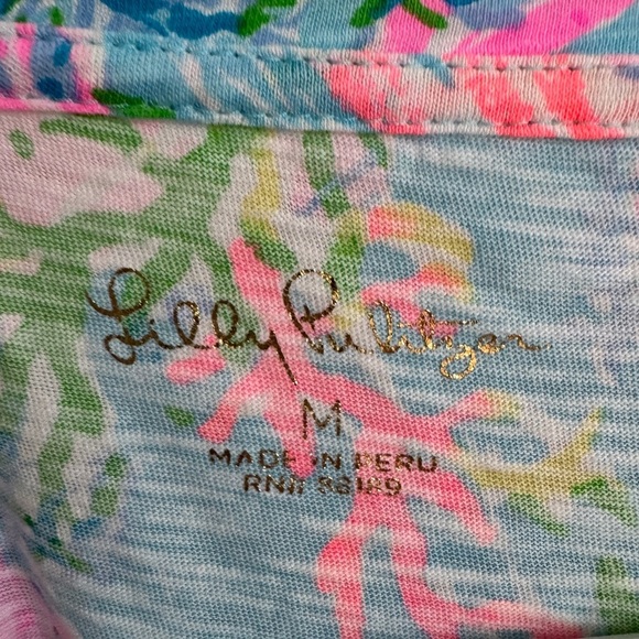 Lilly Pulitzer Etta Scoop Neck Top in Celestial Blue Cay To My Heart, Size M - Picture 7 of 9